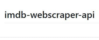 IMDB Webscraper API screenshot